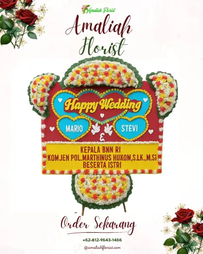 Karangan Papan Bunga Pernikahan di Tulamben
